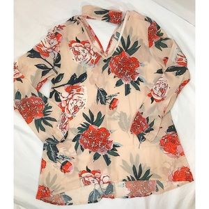 Floral Print Long-Sleeve Top